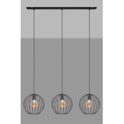 Hanglamp aan een koord MERCURE 3xE27/15W/230V zwart