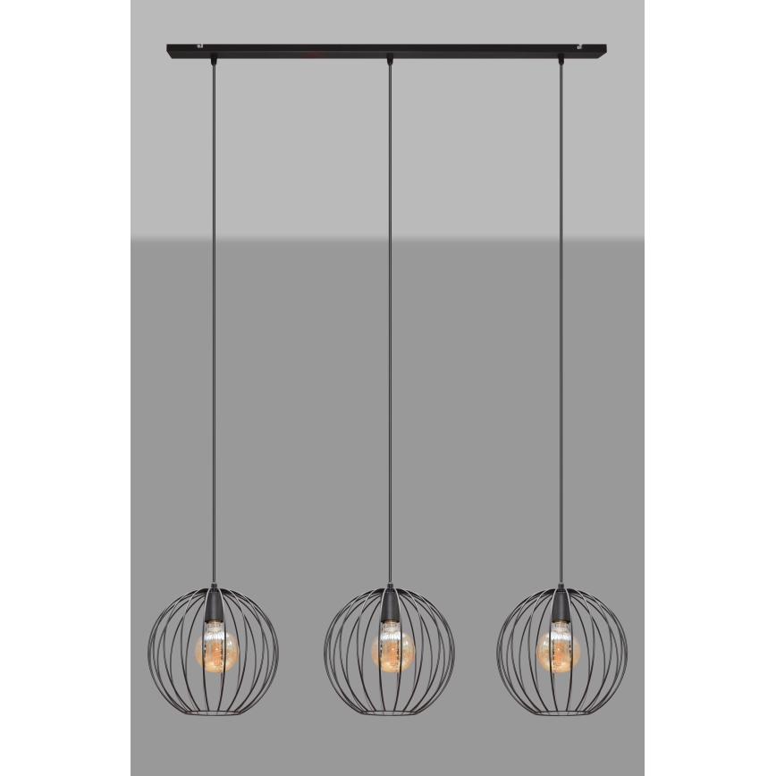 Hanglamp aan een koord MERCURE 3xE27/15W/230V zwart