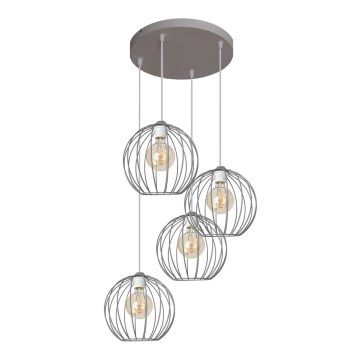 Hanglamp aan een koord MERCURE 4xE27/15W/230V grijs