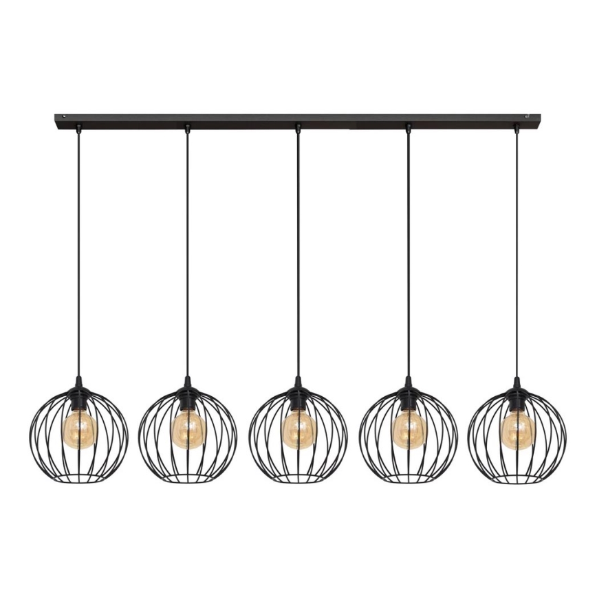 Hanglamp aan een koord MERCURE 5xE27/15W/230V zwart