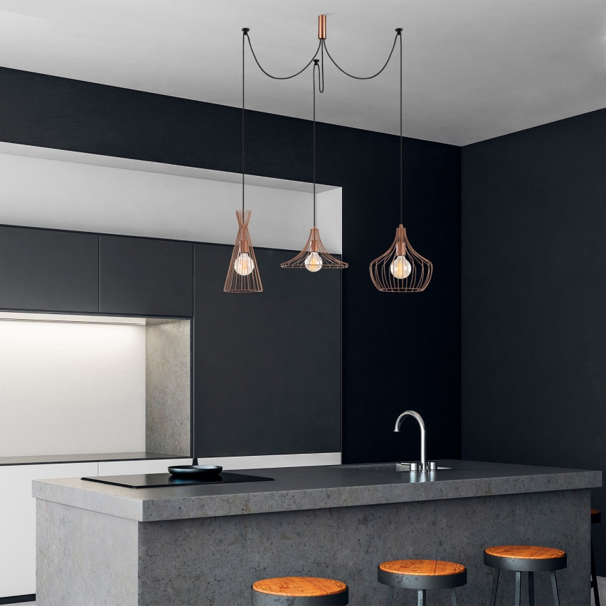 Hanglamp aan een koord MEZOPOTAMYA 3xE27/40W/230V spin