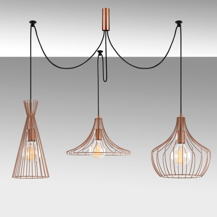 Hanglamp aan een koord MEZOPOTAMYA 3xE27/40W/230V spin