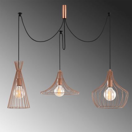 Hanglamp aan een koord MEZOPOTAMYA 3xE27/40W/230V spin