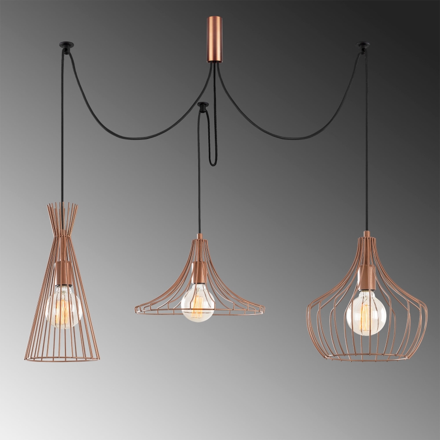 Hanglamp aan een koord MEZOPOTAMYA 3xE27/40W/230V spin