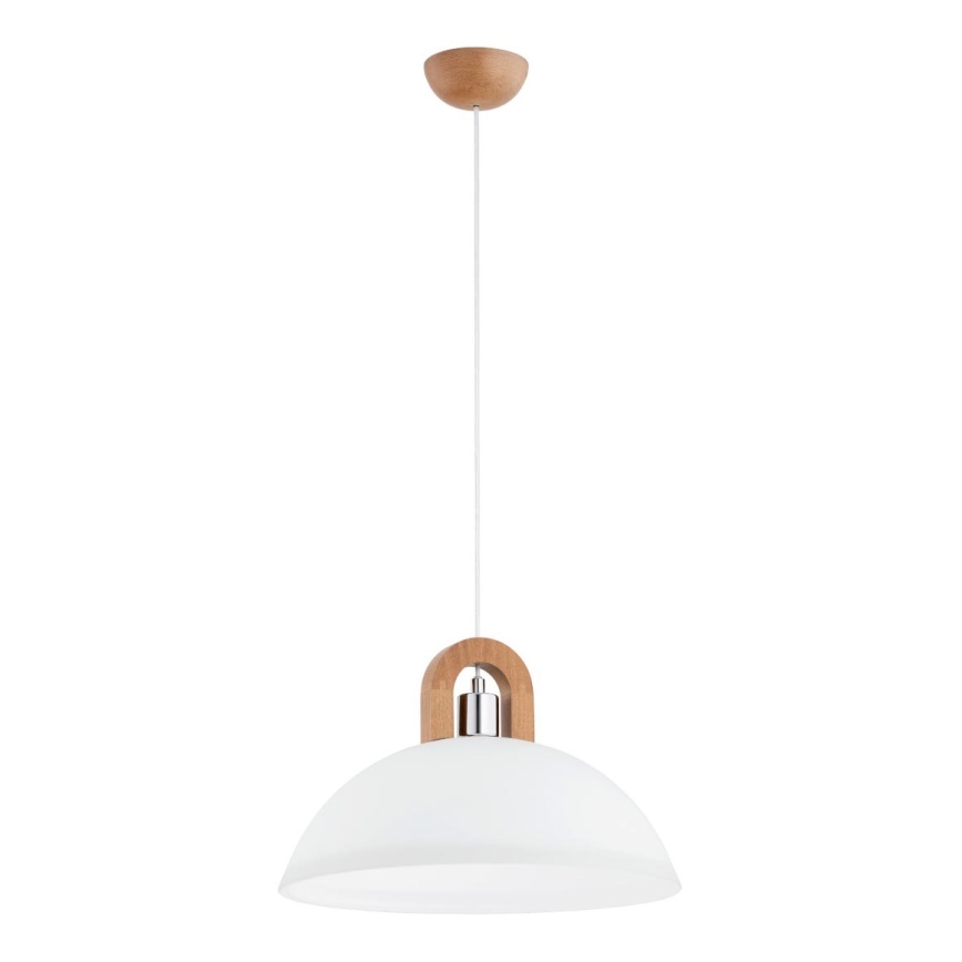 Hanglamp aan een koord MIGOT 1xE27/15W/230V beige/glanzend chroom