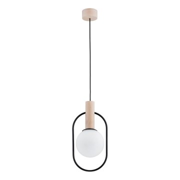 Hanglamp aan een koord MIKI 1xE14/10W/230V zwart/beige