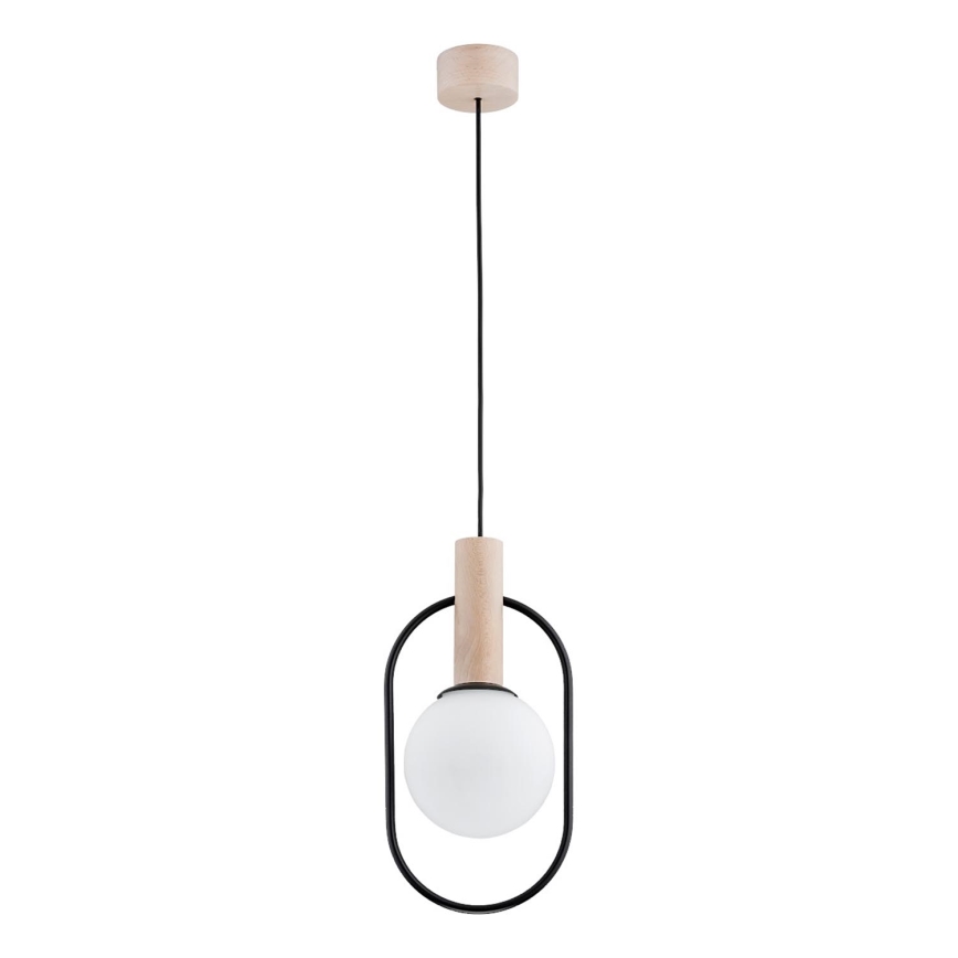 Hanglamp aan een koord MIKI 1xE14/10W/230V zwart/beige
