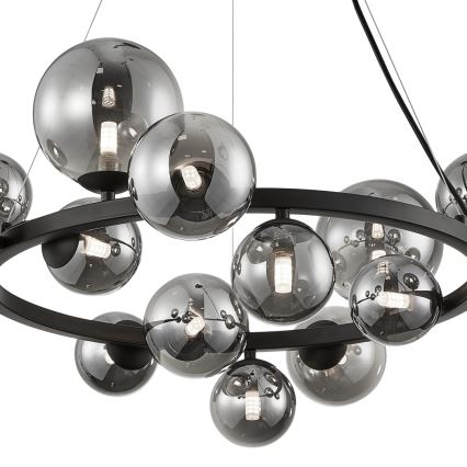 Hanglamp aan een koord MILA 14xG9/9W/230V zwart/grijs