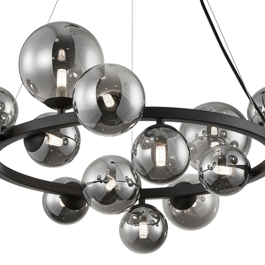 Hanglamp aan een koord MILA 14xG9/9W/230V zwart/grijs