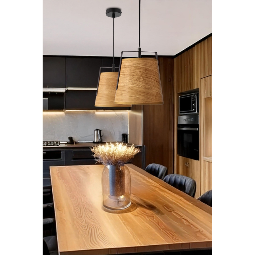 Hanglamp aan een koord MILBURY 1xE27/40W/230V bruin