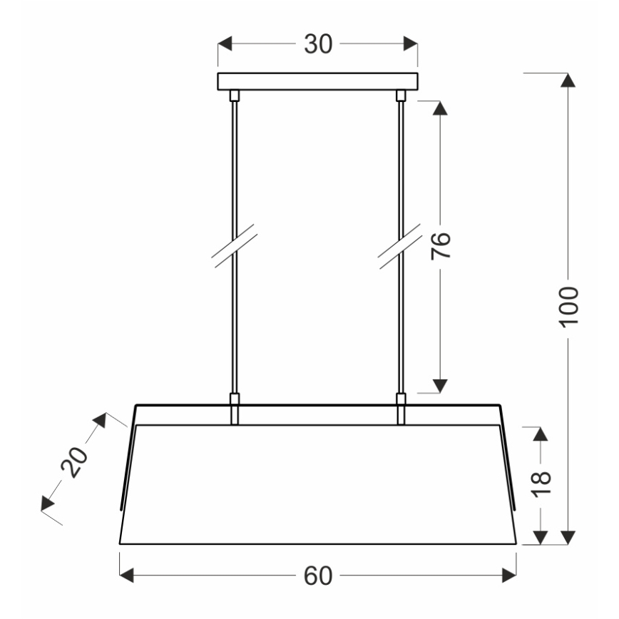 Hanglamp aan een koord MILBURY 2xE27/40W/230V bruin