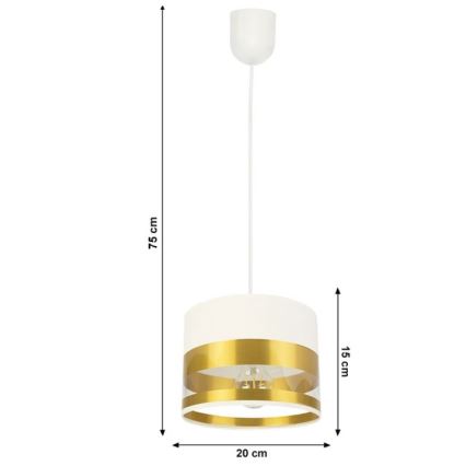 Hanglamp aan een koord MILO 1xE27/60W/230V goud