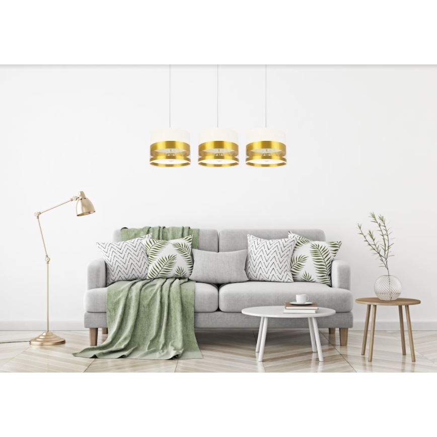Hanglamp aan een koord MILO 3xE27/60W/230V goud