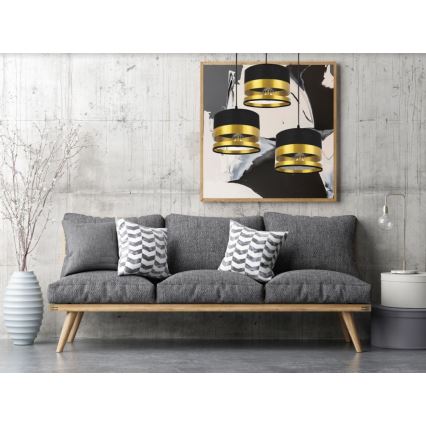 Hanglamp aan een koord MILO 3xE27/60W/230V goud/zwart