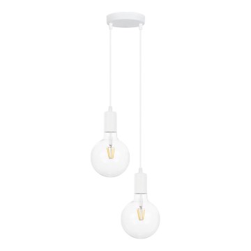 Hanglamp aan een koord MIROS 2xE27/60W/230V rond wit