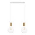 Hanglamp aan een koord MIROS 2xE27/60W/230V wit/gouden