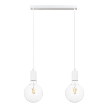 Hanglamp aan een koord MIROS 2xE27/60W/230V wit