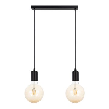 Hanglamp aan een koord MIROS 2xE27/60W/230V zwart