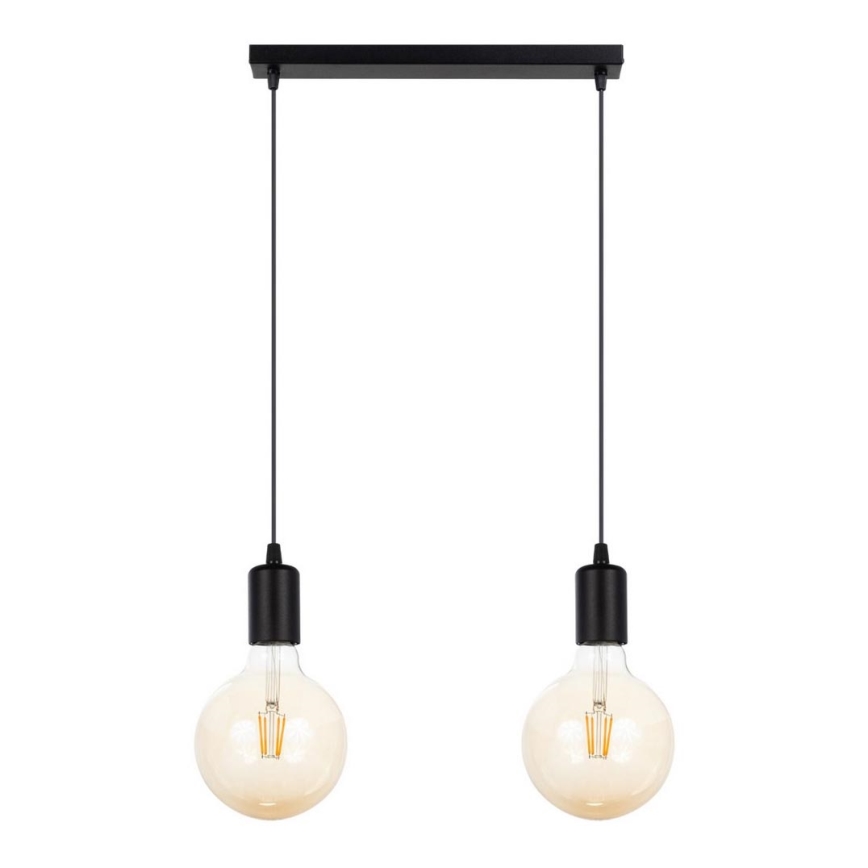 Hanglamp aan een koord MIROS 2xE27/60W/230V zwart