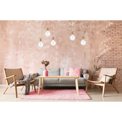 Hanglamp aan een koord MIROS 5xE27/60W/230V spin wit/goud