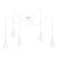 Hanglamp aan een koord MIROS 5xE27/60W/230V spin wit