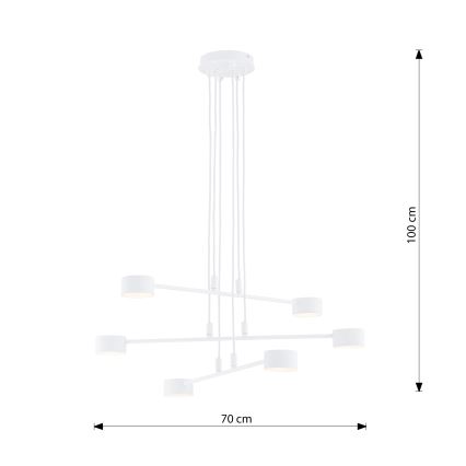 Hanglamp aan een koord MODUS 6xGX53/10W/230V wit