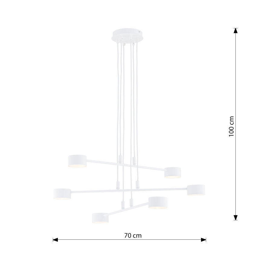 Hanglamp aan een koord MODUS 6xGX53/10W/230V wit
