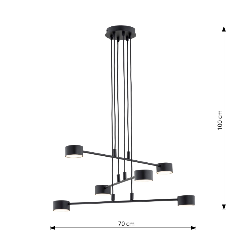 Hanglamp aan een koord MODUS 6xGX53/10W/230V zwart