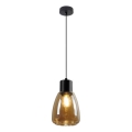Hanglamp aan een koord MOLDO 1xE27/40W/230V zwart/gerookt beige
