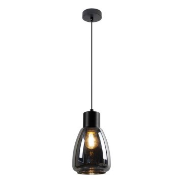 Hanglamp aan een koord MOLDO 1xE27/40W/230V zwart/gerookt zwart