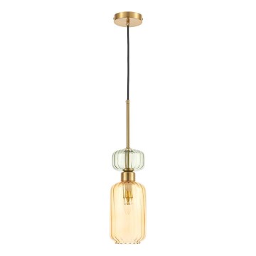 Hanglamp aan een koord MOLLY 1xE14/40W/230V diameter 12 cm goud/oranje/groen