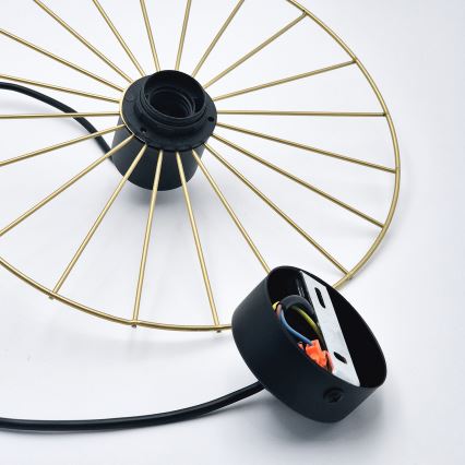 Hanglamp aan een koord MONTANA 1xE27/15W/230V diameter 30 cm goud/zwart