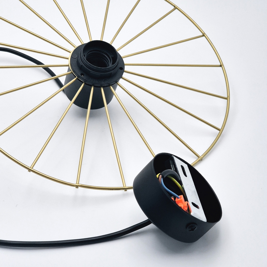 Hanglamp aan een koord MONTANA 1xE27/15W/230V diameter 30 cm goud/zwart