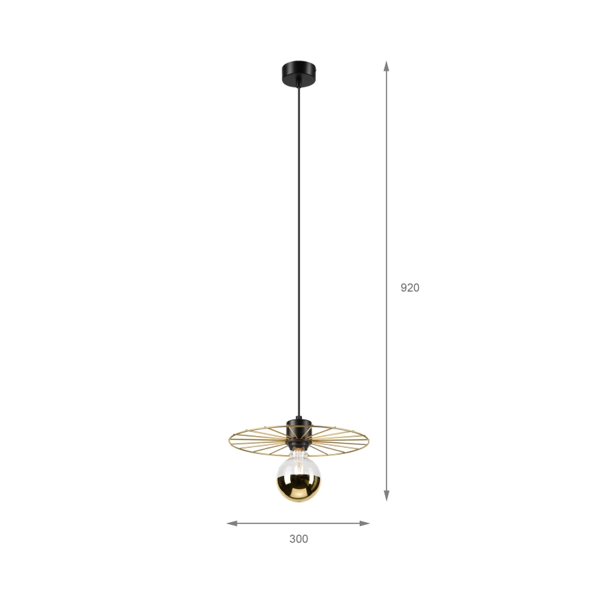 Hanglamp aan een koord MONTANA 1xE27/15W/230V diameter 30 cm goud/zwart