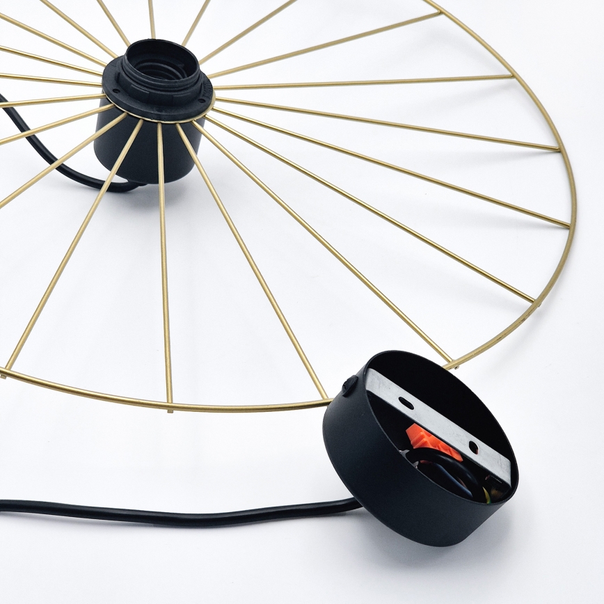 Hanglamp aan een koord MONTANA 1xE27/15W/230V diameter 45 cm goud/zwart