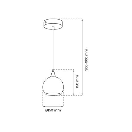 Hanglamp aan een koord MONTE 1xE27/60W/230V d. 15 cm mat chroom