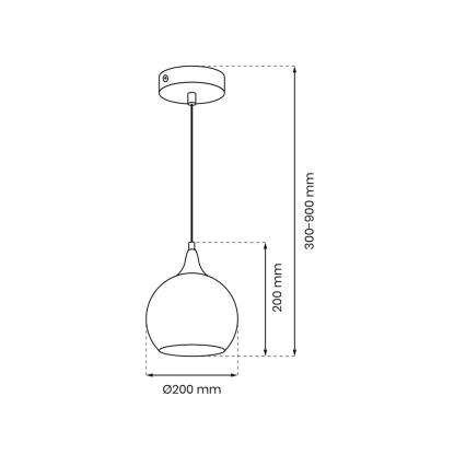 Hanglamp aan een koord MONTE 1xE27/60W/230V d. 20 cm mat chroom