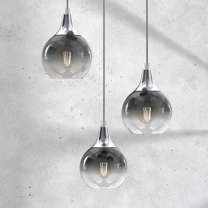 Hanglamp aan een koord MONTE 3xE27/60W/230V mat chroom