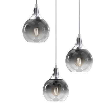 Hanglamp aan een koord MONTE 3xE27/60W/230V mat chroom