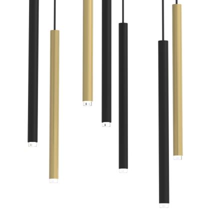 Hanglamp aan een koord MONZA 7xG9/8W/230V zwart/goud