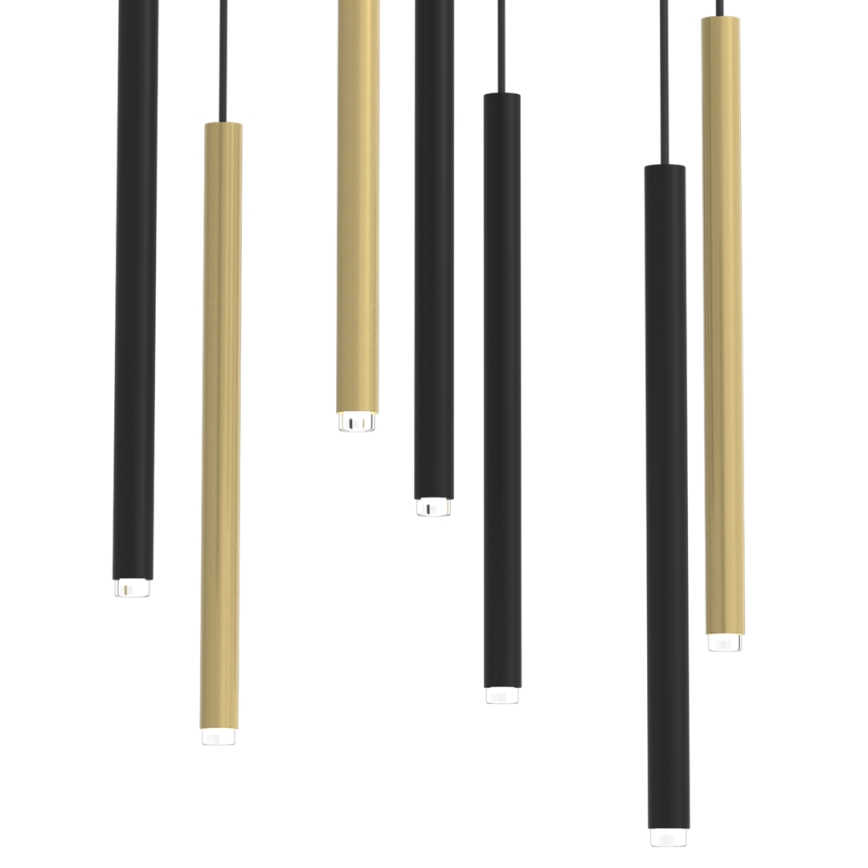Hanglamp aan een koord MONZA 7xG9/8W/230V zwart/goud