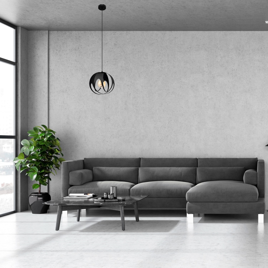 Hanglamp aan een koord MOONLIGHT 1xE27/15W/230V zwart