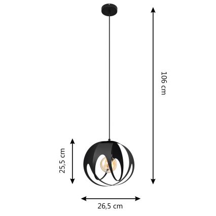 Hanglamp aan een koord MOONLIGHT 1xE27/15W/230V zwart