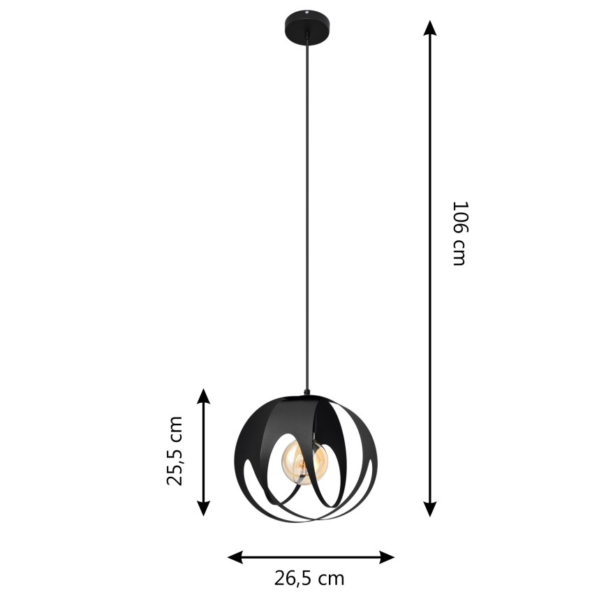 Hanglamp aan een koord MOONLIGHT 1xE27/15W/230V zwart