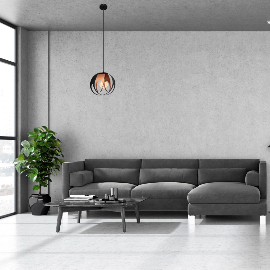 Hanglamp aan een koord MOONLIGHT 1xE27/15W/230V zwart/koper