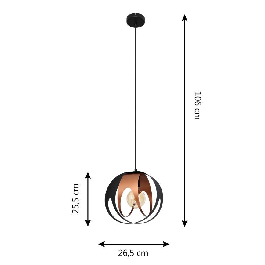 Hanglamp aan een koord MOONLIGHT 1xE27/15W/230V zwart/koper
