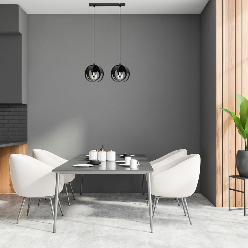 Hanglamp aan een koord MOONLIGHT 2xE27/15W/230V zwart