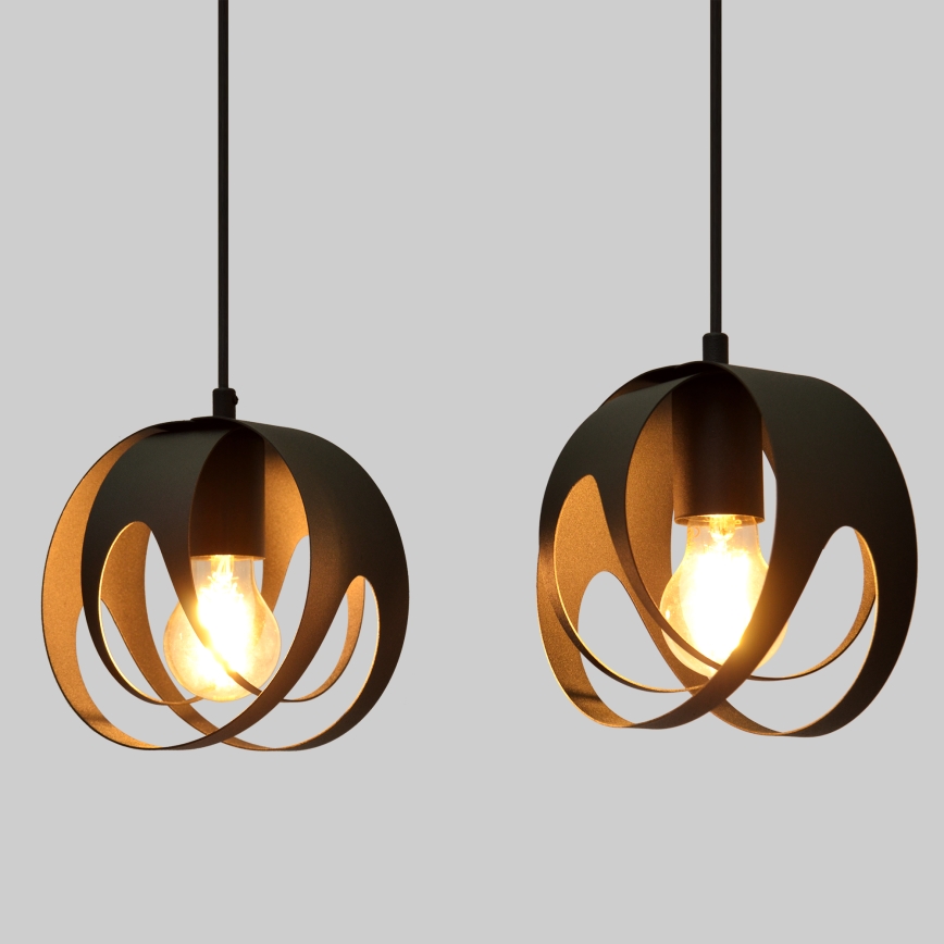 Hanglamp aan een koord MOONLIGHT 2xE27/15W/230V zwart