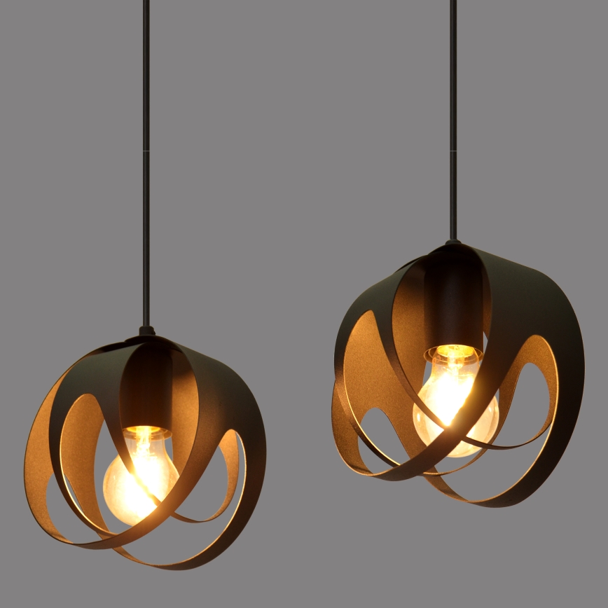 Hanglamp aan een koord MOONLIGHT 2xE27/15W/230V zwart
