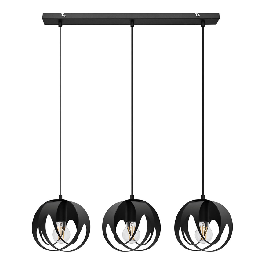 Hanglamp aan een koord MOONLIGHT 3xE27/15W/230V zwart